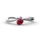 1 - Lucie Bold Oval Cut Ruby and Round Amethyst 2 Stone Promise Ring 