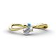 1 - Lucie Bold Oval Cut White Sapphire and Round Blue Topaz 2 Stone Promise Ring 