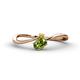 1 - Lucie Bold Oval Cut Peridot and Round Citrine 2 Stone Promise Ring 