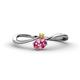 1 - Lucie Bold Oval Cut Pink Tourmaline and Round Citrine 2 Stone Promise Ring 