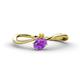 1 - Lucie Bold Oval Cut Amethyst and Round Citrine 2 Stone Promise Ring 