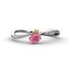 1 - Lucie Bold Oval Cut Rhodolite Garnet and Round Citrine 2 Stone Promise Ring 