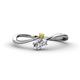 1 - Lucie Bold Oval Cut Lab Grown Diamond and Round Citrine 2 Stone Promise Ring 