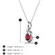3 - Caron 4.00 mm Round Ruby Solitaire Love Knot Pendant Necklace 