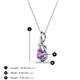 3 - Caron 4.00 mm Round Amethyst Solitaire Love Knot Pendant Necklace 