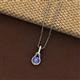 2 - Caron 5.00 mm Round Iolite Solitaire Love Knot Pendant Necklace 