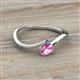 2 - Lucie Bold Oval Cut Pink Sapphire and Round Iolite 2 Stone Promise Ring 