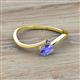 2 - Lucie Bold Oval Cut Tanzanite and Round Iolite 2 Stone Promise Ring 