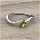 2 - Lucie Bold Oval Cut Peridot and Round Iolite 2 Stone Promise Ring 