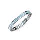 4 - Rebica 2.00 mm Princess Cut Aquamarine Eternity Band 