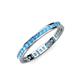 4 - Rebica 2.00 mm Princess Cut Blue Topaz Eternity Band 