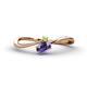 1 - Lucie Bold Oval Cut Iolite and Round Peridot 2 Stone Promise Ring 