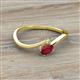 2 - Lucie Bold Oval Cut Ruby and Round Peridot 2 Stone Promise Ring 