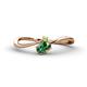 1 - Lucie Bold Oval Cut Lab Created Alexandrite and Round Peridot 2 Stone Promise Ring 