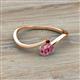 2 - Lucie Bold Oval Cut Pink Tourmaline and Round Red Garnet 2 Stone Promise Ring 