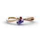 1 - Lucie Bold Oval Cut Iolite and Round Red Garnet 2 Stone Promise Ring 