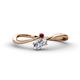 1 - Lucie Bold Oval Cut Diamond and Round Red Garnet 2 Stone Promise Ring 