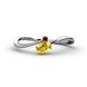 1 - Lucie Bold Oval Cut Yellow Sapphire and Round Red Garnet 2 Stone Promise Ring 