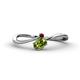 1 - Lucie Bold Oval Cut Peridot and Round Red Garnet 2 Stone Promise Ring 