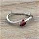 2 - Lucie Bold Oval Cut and Round Red Garnet 2 Stone Promise Ring 