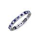 3 - Rebica 2.50 mm Princess Cut Blue Sapphire and Diamond Eternity Band 