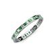 3 - Rebica 2.50 mm Princess Cut Green Garnet and Diamond Eternity Band 