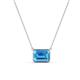 1 - Olivia 8x6 mm Emerald Cut Blue Topaz East West Solitaire Pendant Necklace 
