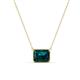 1 - Olivia 8x6 mm Emerald Cut London Blue Topaz East West Solitaire Pendant Necklace 