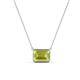 1 - Olivia 8x6 mm Emerald Cut Lemon Quartz East West Solitaire Pendant Necklace 