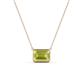 1 - Olivia 8x6 mm Emerald Cut Lemon Quartz East West Solitaire Pendant Necklace 