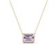 1 - Olivia 8x6 mm Emerald Cut Light Amethyst East West Solitaire Pendant Necklace 