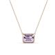 1 - Olivia 8x6 mm Emerald Cut Light Amethyst East West Solitaire Pendant Necklace 