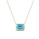 1 - Olivia 8x6 mm Emerald Cut Sky Blue Topaz East West Solitaire Pendant Necklace 