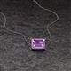 2 - Olivia 8x6 mm Emerald Cut Amethyst East West Solitaire Pendant Necklace 