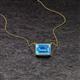 2 - Olivia 8x6 mm Emerald Cut Blue Topaz East West Solitaire Pendant Necklace 