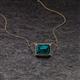 2 - Olivia 8x6 mm Emerald Cut London Blue Topaz East West Solitaire Pendant Necklace 