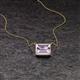 2 - Olivia 8x6 mm Emerald Cut Light Amethyst East West Solitaire Pendant Necklace 