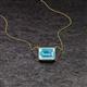 2 - Olivia 8x6 mm Emerald Cut Sky Blue Topaz East West Solitaire Pendant Necklace 