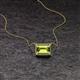 2 - Olivia 8x6 mm Emerald Cut Peridot East West Solitaire Pendant Necklace 