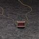 2 - Olivia 8x6 mm Emerald Cut Red Garnet East West Solitaire Pendant Necklace 