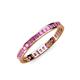 4 - Rebica 2.50 mm Princess Cut Pink Sapphire Eternity Band 