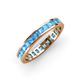 4 - Rebica 3.00 mm Princess Cut Blue Topaz Eternity Band 