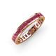 4 - Rebica 3.00 mm Princess Cut Rhodolite Garnet Eternity Band 