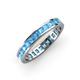 4 - Rebica 3.00 mm Princess Cut Blue Topaz Eternity Band 