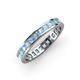 4 - Rebica 3.00 mm Princess Cut Aquamarine Eternity Band 