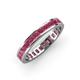 4 - Rebica 3.00 mm Princess Cut Rhodolite Garnet Eternity Band 