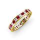 4 - Rebica 3.00 mm Princess Cut Ruby and Diamond Eternity Band 