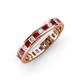 4 - Rebica 3.00 mm Princess Cut Ruby and Diamond Eternity Band 