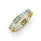 4 - Rebica 3.00 mm Princess Cut Aquamarine and Diamond Eternity Band 