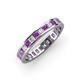 4 - Rebica 3.00 mm Princess Cut Amethyst and Diamond Eternity Band 